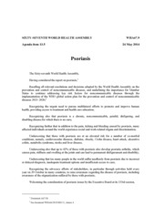 WHO Resolution on Psoriasis (WHA67.9)